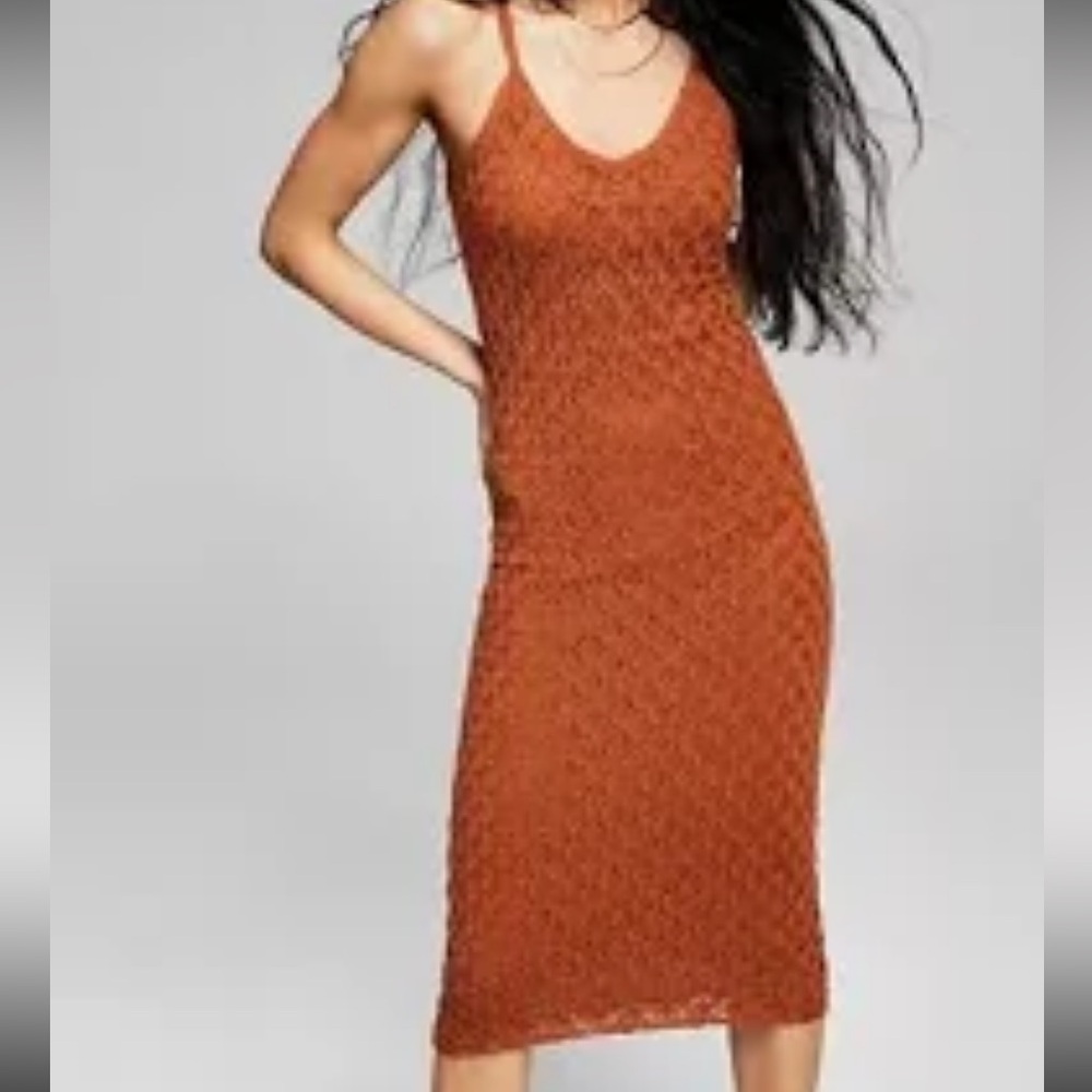 Chic Rust Midi Dress